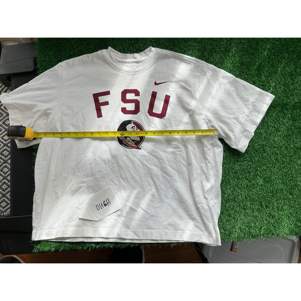 Nike Florida State FSU Seminoles Women XL White Cropped Graphic T-Shirt